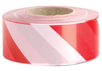 Picture of JSP - Non Adhesive Red and White Zebra Safety and Hazard Warning Tape - 7cm x 500m - [JS-HDH001-005-400]