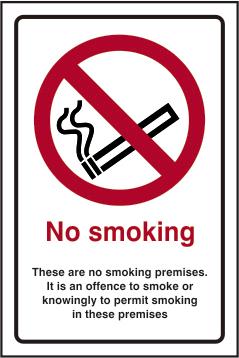 picture of Spectrum No Smoking - These Are No Smoking Premises – RPVC 200 x 300mm - SCXO-CI-11687