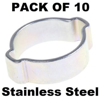 picture of Pack Of 10 - Stainless Steel 2 Ear O Clip - 22mm-25mm - [HP-2EAR22-25SS]