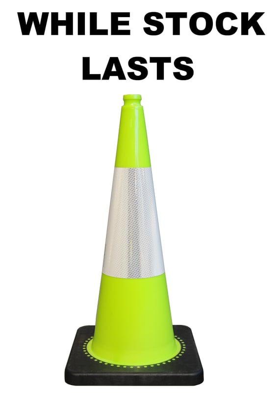 picture of Flexible Green PVC 75cm 4kg Road Cone - Virtually Unbreakable - [EH-RS75040S+G30CM3M]