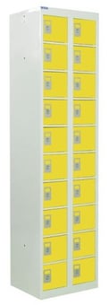 picture of QMP Personal Effects Locker - 20 Compartment - Yellow Doors - 1800H x 450W x 380D mm - [QM-LR184538YYXX]