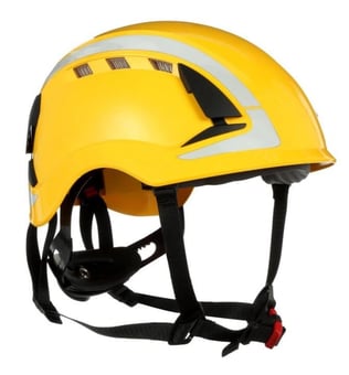 picture of 3M - X5000 Series SecureFit Reflective Yellow Safety Helmet - Vented - 6-Point Ratchet - 4 Point Chin Strap - [3M-X5002V-CE]