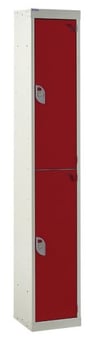 picture of QMP Standard Locker - 2 Compartment - Red Doors - 1800H x 300W x 450D mm - [QM-LS1830452RXX]
