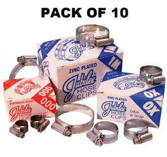 picture of PACK OF 10 - Jubilee Clips - 16mm - 22mm - [HP-JCO-MS]