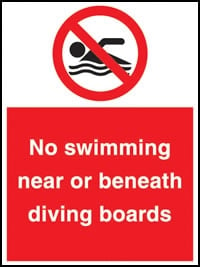 Picture of No Swimming Diving Boards Sign - [AS-WH37]