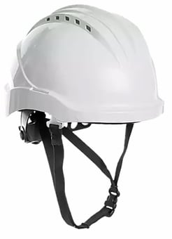 picture of White Climax Safety Helmet With 4 point Chin Strap - Comfort Harness - Unique Vented and Electrical Insulated Design - Lightweight ABS - [CL-CURRO-LIGHT-CS-W]