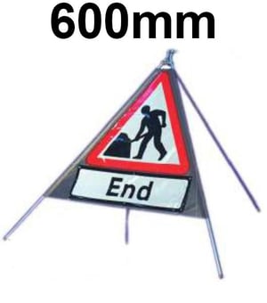 picture of Roll-up Traffic Signs - End - Class 1 Ref BSEN 1899-1 2001 - 600mm Tri. - Reflective - Reinforced PVC - [QZ-7001.600.EF-V.600.END]