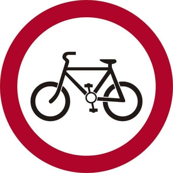 Picture of Spectrum 600mm Dia. Dibond ‘Cyclists Prohibited’ Road Sign - With Channel - [SCXO-CI-14714]