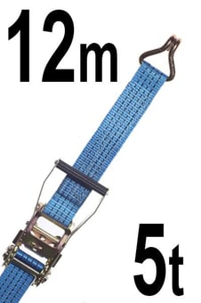 picture of LashKing - 50mm Ratchet Lashing Assemblies ( 12m ) With Claw Hooks - Heavy Duty Strap - 2000 daN, 5000 daN, 5t - [GT-RLB5T12] - (HP)