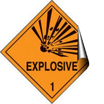picture of Hazchem & Transport Labels - Explosive - 100 X 100Hmm - Self Adhesive Vinyl - [AS-DA37-SAV]