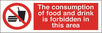 picture of Food and Drink Forbidden Area Sign - 300 X 100Hmm - Rigid Plastic - [AS-PR109-RP]