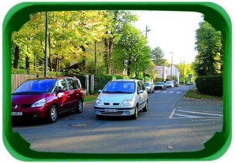 Picture of MULTI-PURPOSE MIRROR - Polymir - 600 x 400mm - Green Frame - To View 2 Directions - 3 Year Guarantee - [VL-V524]