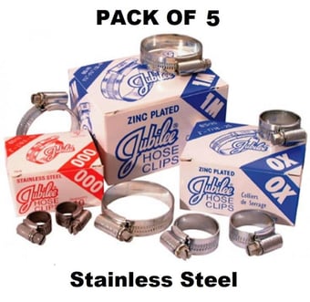 picture of PACK OF 5 - Stainless Steel Jubilee Clips - 35mm-50mm - [HP-JC2A-SS]