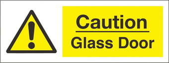 picture of Caution Glass Door Sign - 200 x 75Hmm - Rigid Plastic - [AS-WA216-RP]