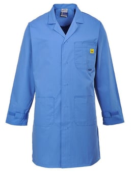 picture of Portwest - AS10 - Anti-Static ESD Coat - Blue - Size Medium - PW-AS10-HBR-M