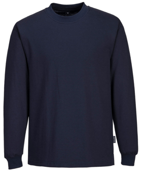 picture of Portwest - Anti-Static ESD Long Sleeve T-Shirt - Navy Blue - 195g - PW-AS22NAR