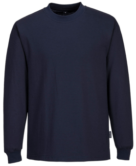 Picture of Portwest - Anti-Static ESD Long Sleeve T-Shirt - Navy Blue - 195g - PW-AS22NAR