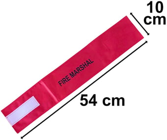picture of Red - Mens Pre Printed Arm band - Fire Marshal - 10 x 54cm - Single - [IH-ARMBAND-R-FM-B]