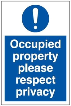 Picture of Occupied Property Respect Privacy Sign - 200 x 300Hmm - Rigid Plastic - [AS-MA210-RP]