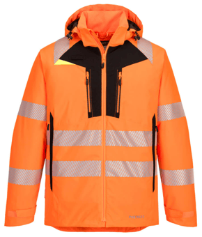 picture of Portwest - DX4 Hi-Vis Winter Jacket - Polyester Stretch - Orange/Black - PW-DX461OBR