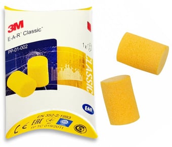 picture of 3M E-A-R Classic Yellow Earplugs Uncorded Individually Packed SNR 28 - Pair - [3M-PP-01-002]