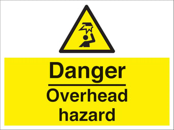 Picture of Danger Overhead Hazard Sign - 600 x 450Hmm - Rigid Plastic [AS-WA137-RP]