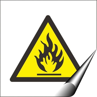 Picture of Flammable Logo Sign - 100 x 100Hmm - Self Adhesive Vinyl - [AS-WA73-SAV]