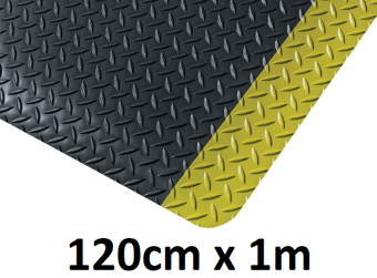 picture of Kumfi Tough Premium Anti-Fatigue Mat Black/Yellow - 120cm x 1m - [BLD-KU48BY]