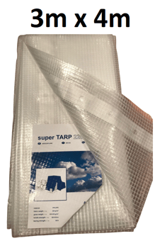 picture of Flexi Tarp Premium Reinforced Tarpaulin Clear 220gsm - 3m x 4m - [LTR-130101]