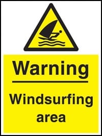 picture of Warning Windsurfing Area Sign - [AS-WH20]