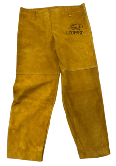 picture of Leopard Gold Yellow Leather Welders Trousers - MH-GT1030