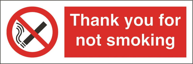 picture of Thank You for Not Smoking Sign - 300 X 100Hmm - Rigid Plastic - [AS-PR5-RP]