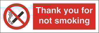 Picture of Thank You for Not Smoking Sign - 300 X 100Hmm - Rigid Plastic - [AS-PR5-RP]