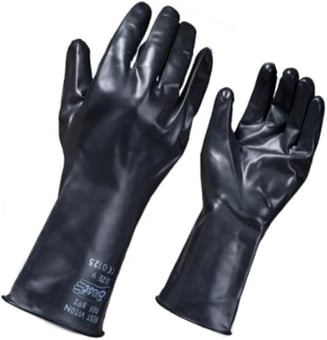 picture of Viton Showa Best 892 Fully Coated Chemical Viton Black Rubber Gloves - Pair - GL-BST8922