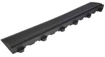 picture of BiGDUG Vented Interlocking Garage Tile - Ramp Edge Looped - 65d x 400w x 18h mm - Jet Black - [BDU-BDVIGTSRLBK] - (LP)