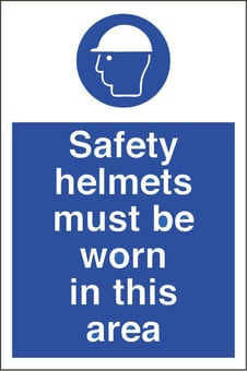 Picture of Safety Helmets Area Sign - 200 X 300Hmm - Fluted Correx 4mm - [AS-CX01-FC]