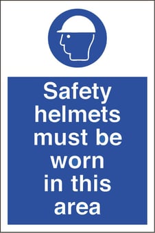 picture of Safety Helmets Area Sign - 200 X 300Hmm - Fluted Correx 4mm - [AS-CX01-FC]