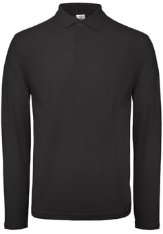 Picture of B&C Collection PUI12 ID.001 Men's Long Sleeve Polo - Black - BT-PUI12-BLACK