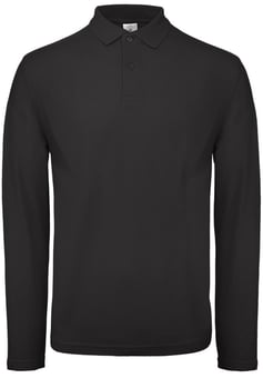 Picture of B&C Collection Men's Long Sleeve Polo - Black - RLW-BA290BLAC
