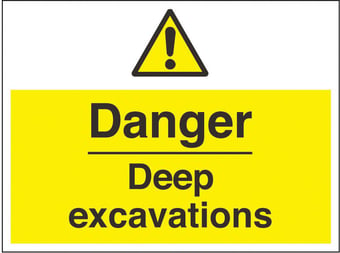 Picture of Danger Deep Excavations Sign - 600 x 450Hmm - Rigid Plastic [AS-WA139-RP]