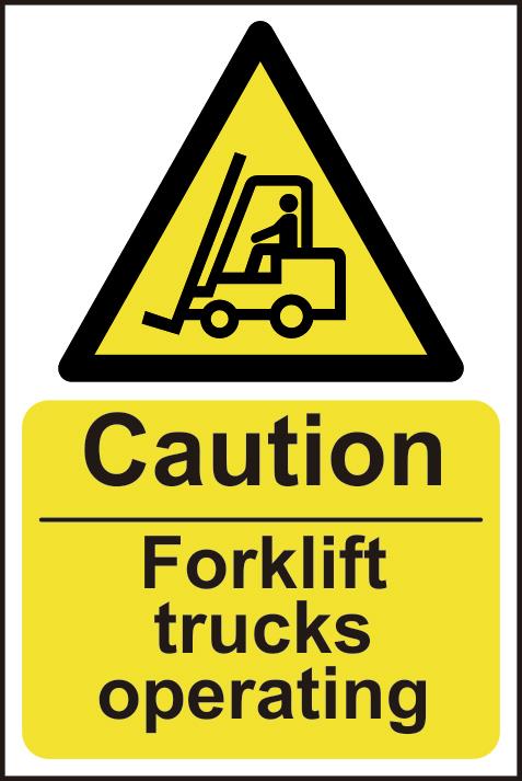 picture of Spectrum Caution Forklift Trucks Operating - PVC 200 x 300mm - SCXO-CI-0956