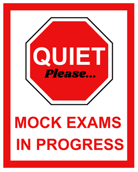 Picture of Quiet Please Mock Exams In Progress Sign Sticker/Sav - IH-QUIET003-SAV - (LP)