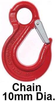 picture of GT Cobra Grade 80 Eye Type Sling Hook with Heavy Duty Catch  - For Chain 10mm Dia. - [GT-G8ESH10]