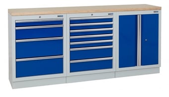 picture of BiGDUG 2041mm Wide Workbench - 4 Drawer Cabinet - 7 Drawer Cabinet - 2 Door Cupboard - Multiplex - [BDU-TGC351GBM] - (LP)