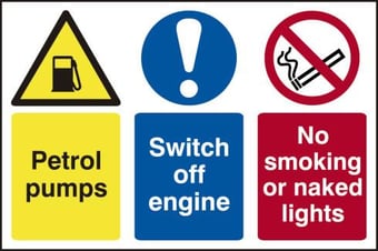 picture of Petrol pumps / Switch off engine / No smoking – PVC (600 x 450mm) - IH-4019