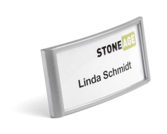 Picture of Durable - Classic Name Badge with Combi Clip - 34 x 74 mm - Silver - Pack of 10 - [DL-854323]