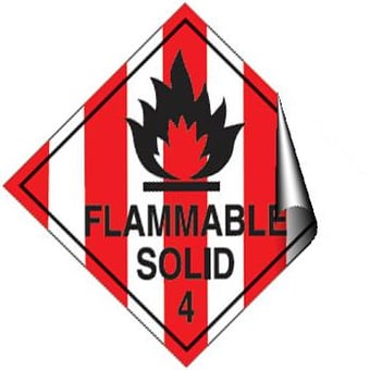 picture of Hazchem & Transport Labels - Flammable Solid - Large - 200 X 200Hmm - Self Adhesive Vinyl - [AS-DA20-SAV]