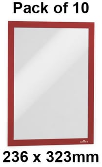 picture of Durable Self-adhesive Infoframe Duraframe Red A4 - 236 x 323mm - Pack of 10 - [DL-488203]