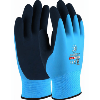 picture of UCI Aquatek Dual Coated Latex Gloves Blue - UC-G/AQUATEK