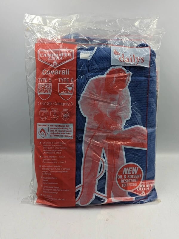 Dailys - Candour Type 5 & 6 Category 3 Flame Retardant Coverall  -  Knitted Cuff - [DA-G9] - (DISC-W)